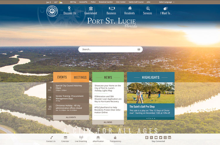 Government online services city portal for resident self-service