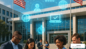 Government website performance monitoring showing speed and uptime metrics for municipal sites